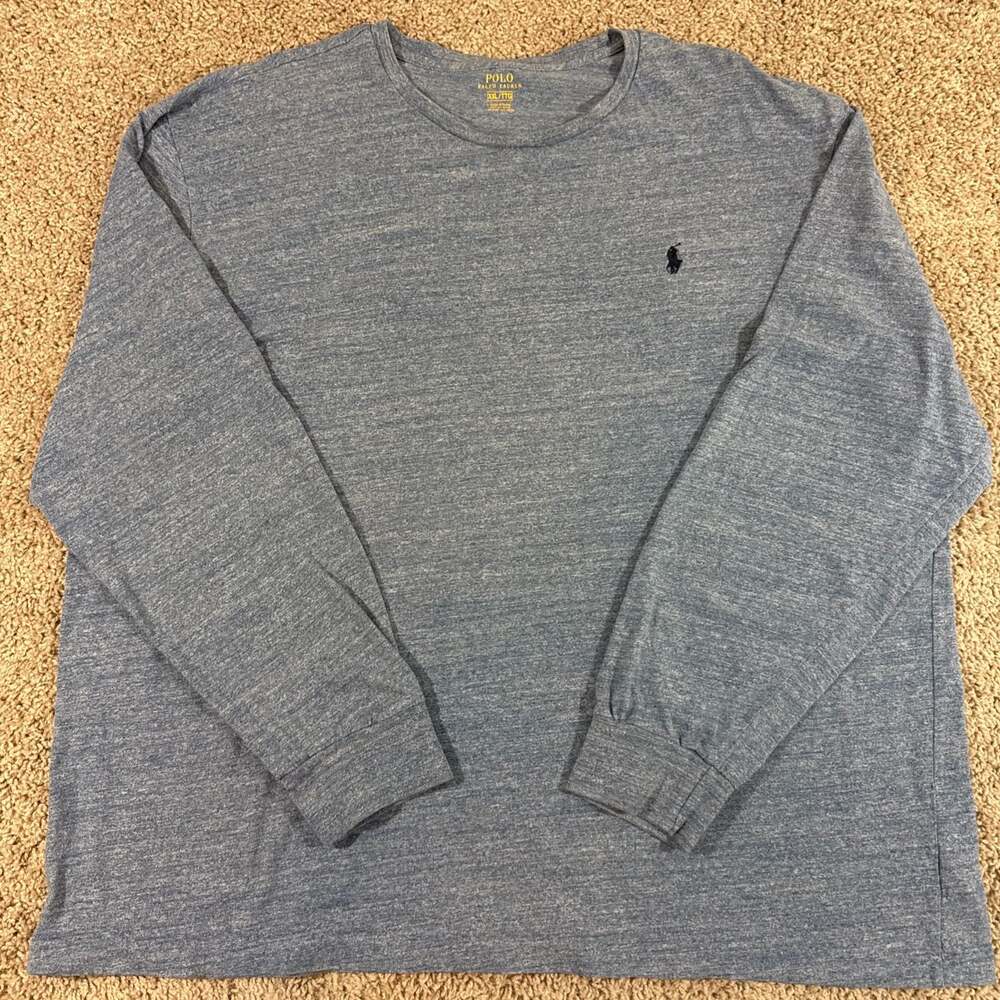 Polo Ralph Lauren Long Sleeve T Shirt Mens XXL Gray Pony Logo Cotton EUC